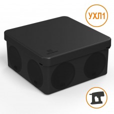 Электромонтажная коробка Toua для прямого монтажа черная, атмосферостойкая, двухкомпонентная