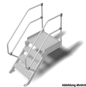 Трап с платформой стационарный 4 ступ., шир 1000 мм 45°