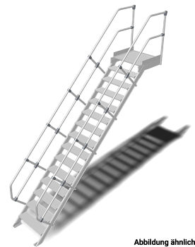 Трап с платформой стационарный 15 ступ., шир 1000 мм 45°