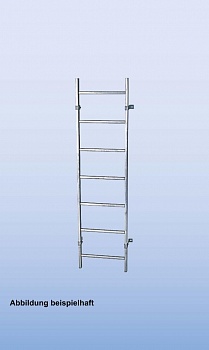 Шахтная лестница, нерж сталь, шир. 340 мм, 5 перекладин