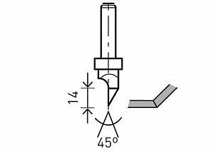 Фреза для выборки V-образного паза в листах гипсокартона Festool HW S8 D12,5/45°