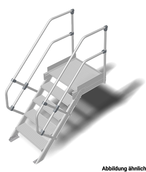 Трап с платформой стационарный 5 ступ., шир. 600 мм 45°