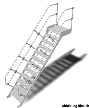 Трап с платформой стационарный 12 ступ., шир. 600 мм 45°