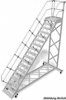 Трап с платформой передвижной, 18 ступ., шир. 600 мм 45°